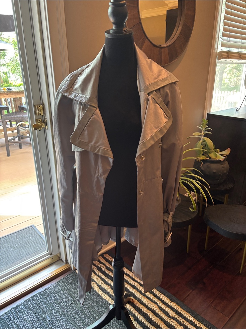 bebe Taupe Trench Coat